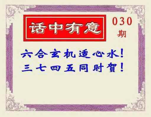 030期话中有意(另版)[图]